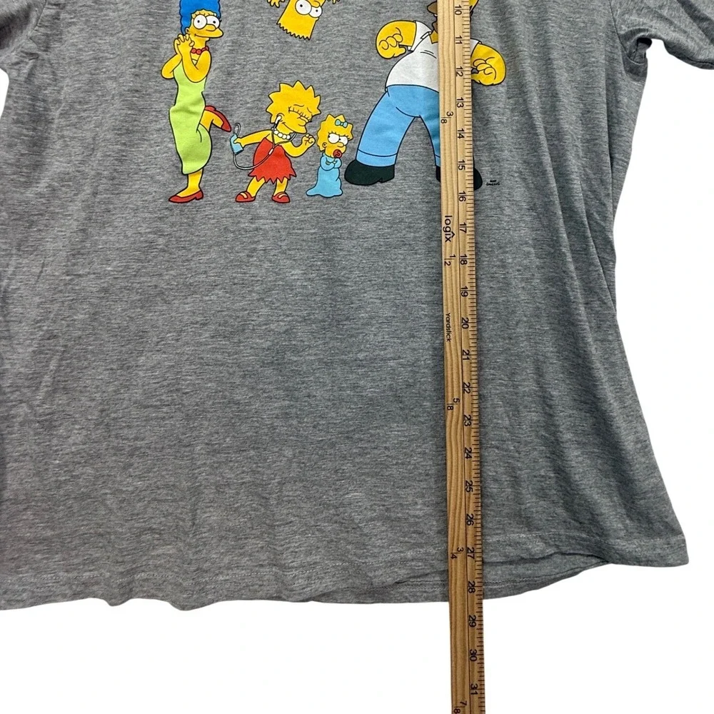 The Simpsons T-Shirt Mens XL Gray Graphic Family Tee Short Sleeve Cotton Blend - Picture 5 of 6